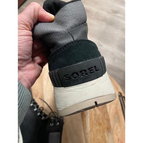 SOREL MAC HILL MID  MEN'S WATERPROOF BOOT/SNEAKER, size 10, Black Leather, - Picture 6 of 10